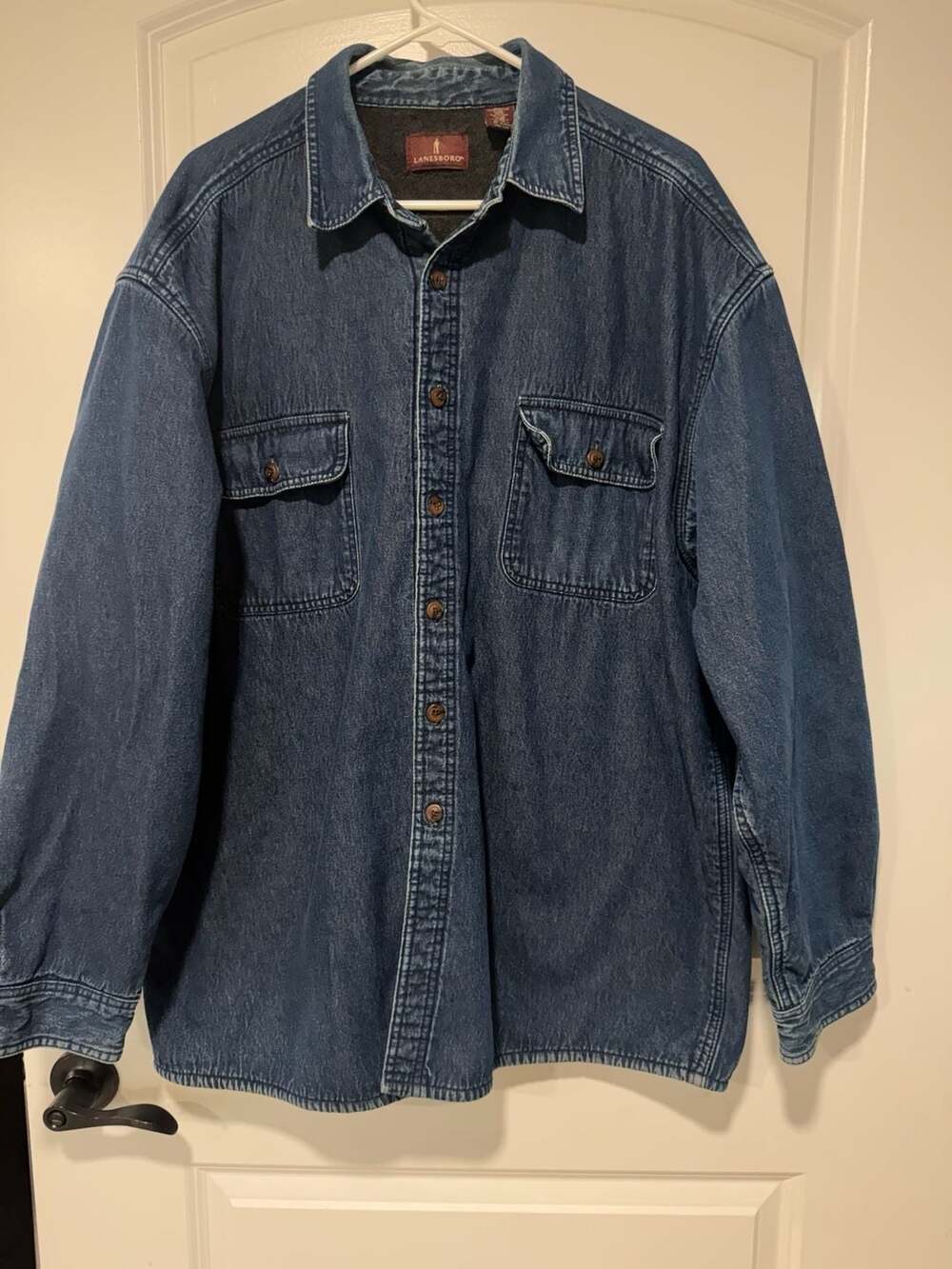 Denim Fleece Lined Shacket Workwear Barn Chore Jacket Gorpcore Men’s XL